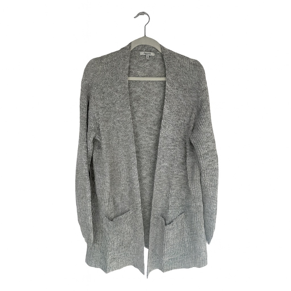 Madewell Gray Cotton Linen Open Front Cardigan – Size L